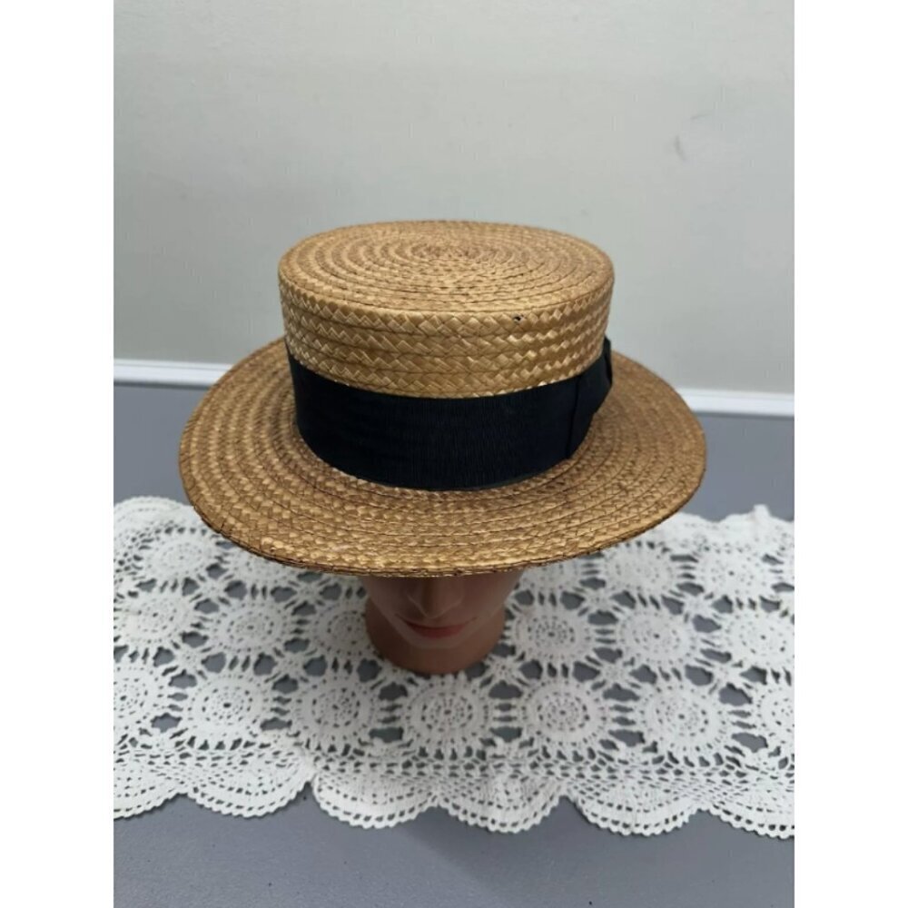 Pedigree Hats Women's Straw Beach Sun Hat 7 3/8 Stylish Summer Vintage Cap